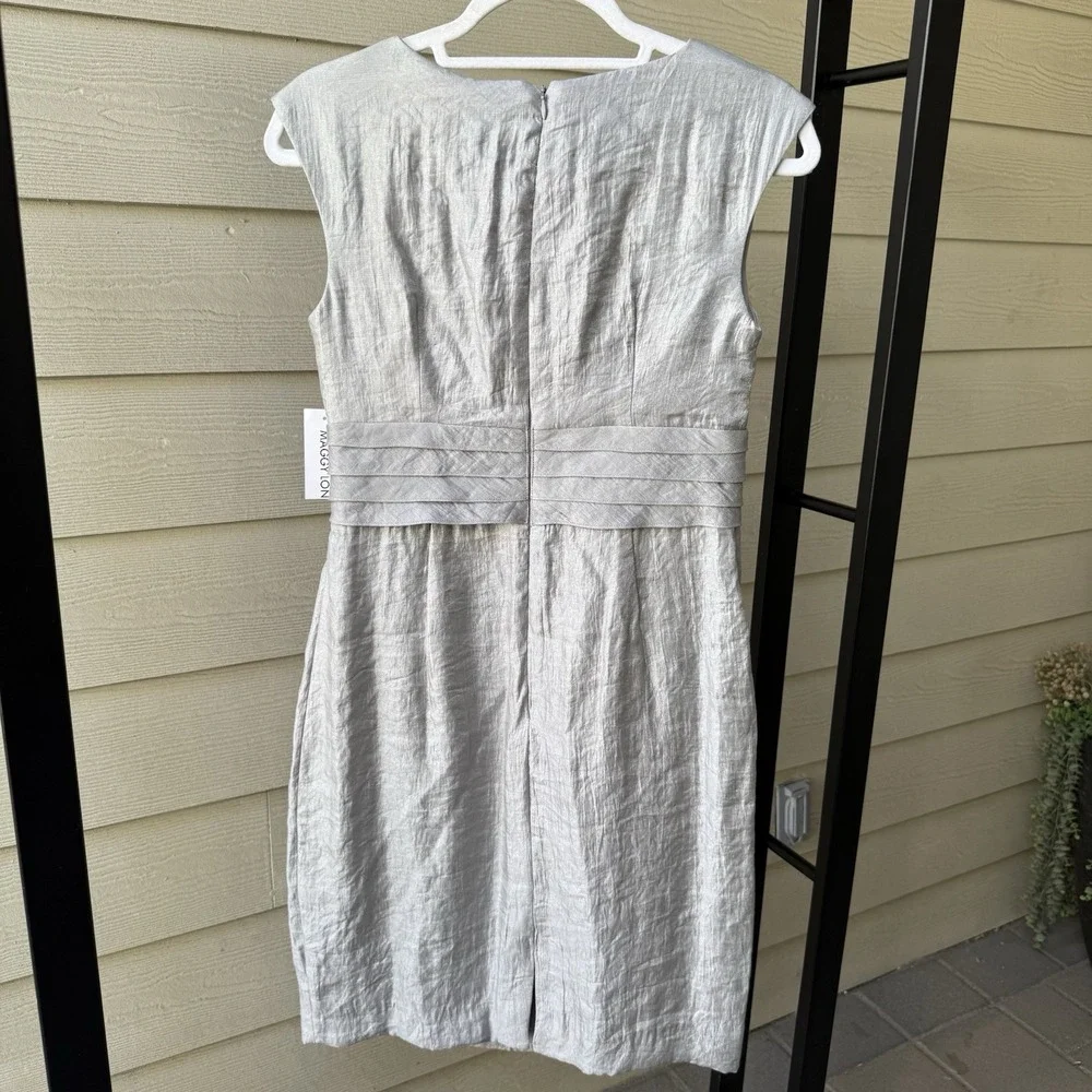 NWT Maggie London Wedding Guest Dress Mother Of The Bride‎ Size 8 Silver